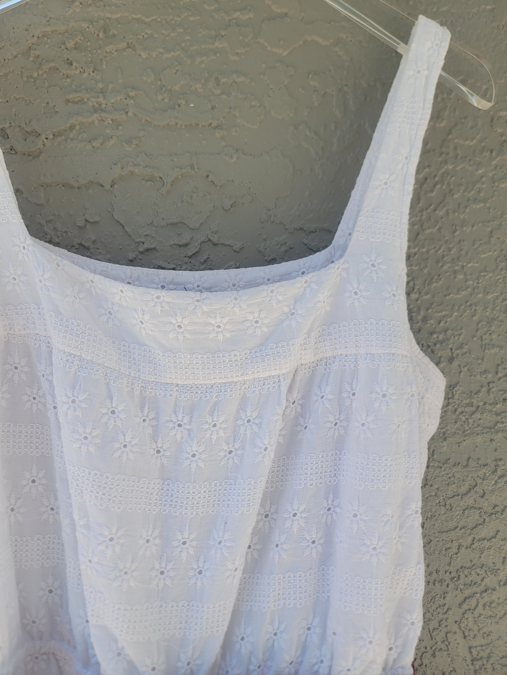 Tommy Hilfiger White Eyelet Midi Dress Logo Ribbon Belt Size 14 Tea Party chic - Picture 5 of 14